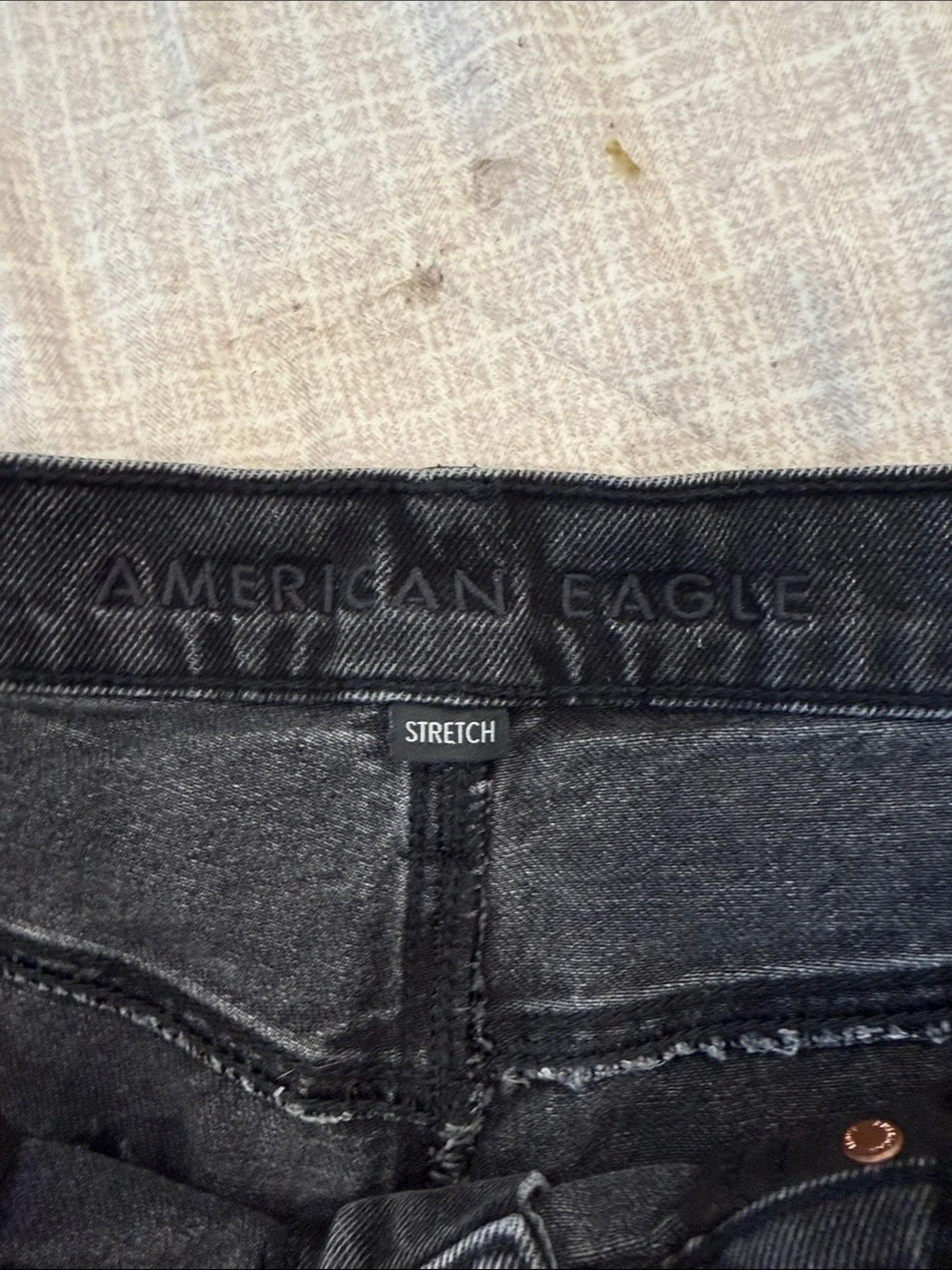 American Eagle Outfitters Black Stretch Denim Baggy Bermuda sz 8